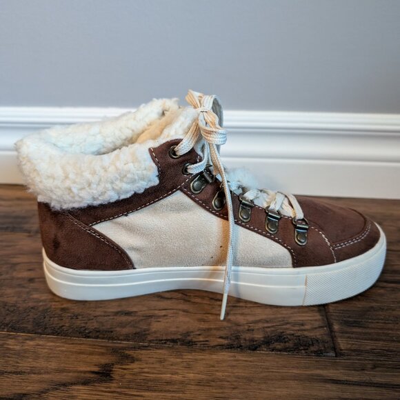 American Eagle Cozy Hiker High top suede sneakers boots brown size 9 - Picture 8 of 15